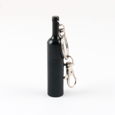 A garrafa de vinho deu forma à movimentação instantânea de 3,0 USB com logotipo do OEM de Ring And do metal