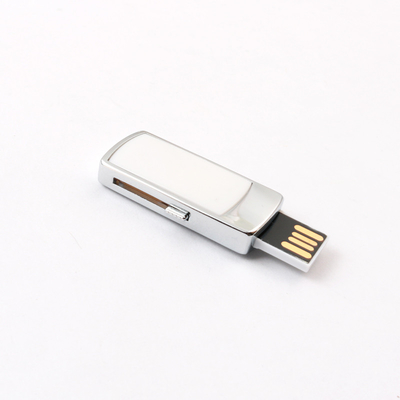 Disco flash USB de metal à prova de choque Prata e laser de cor personalizada / cúpula / logotipo de impressão