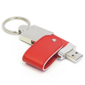 Vara de couro de USB do metal 2,0 com gravação/logotipo do laser/cópia