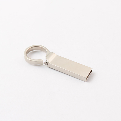 Logotipo personalizado Silver Matt Metal USB Flash Drive 2.0 64GB 128GB 20MB/S Com Chave