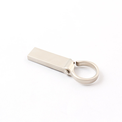 Logotipo personalizado Silver Matt Metal USB Flash Drive 2.0 64GB 128GB 20MB/S Com Chave