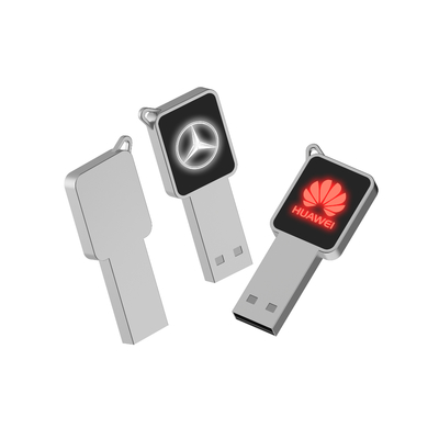 Disco flash USB de alta velocidade com corpo de metal/plástico luz LED brilha durante o trabalho