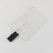 O cartão de crédito material plástico transparente USB cola 2,0 128GB 64GB 15MB/S