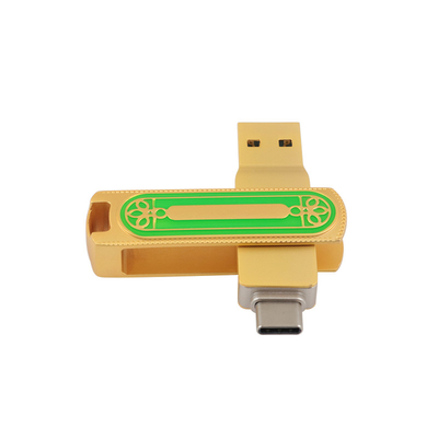 Tipo C USB 128GB de alta velocidade 256GB 512GB 150MBS do verde e da cor do ouro