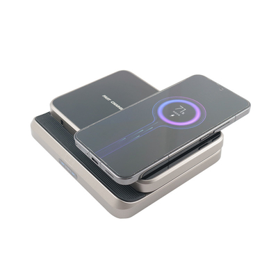 Carregador sem fio multifuncional de material ABS PC com entrada de 5V/2.1A e suporte de caixa