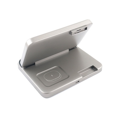 Carregador sem fio multifuncional de material ABS PC com entrada de 5V/2.1A e suporte de caixa