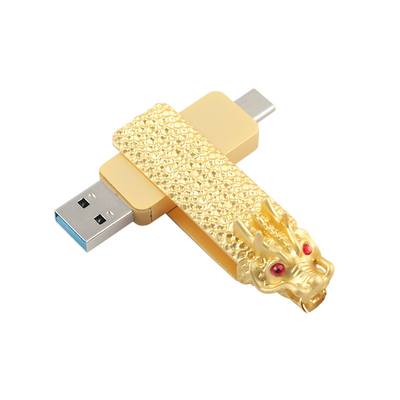 Drive flash tipo C em forma de dragão e USB com leitura e escrita rápida 3.0 usb