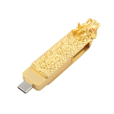 Drive flash tipo C em forma de dragão e USB com leitura e escrita rápida 3.0 usb