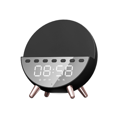Carregador sem fio de carregamento rápido de 15W com alto-falante Bluetooth e luz 131 * 75 * 146MM Tamanho do corpo