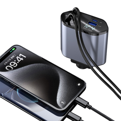 Carregamento Super Rápido MAX Carregador de Carro Tipo C de 100 W para entrada de tensão nominal de 12-24v