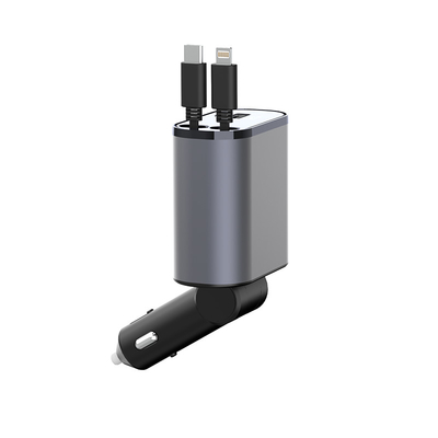 Compatível USB-C saída 5V / 3A carregador de carro com MAX 120W potência nominal