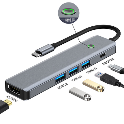 Estação de dados multifuncional USB C Hub Adaptador inteligente com velocidade de transferência de 5 Gbps