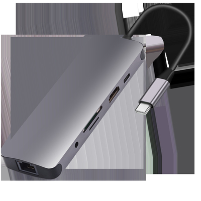Estação USB 3.0 Usb C Hub Adaptador inteligente / Hub de cartão de memória com velocidade de transferência de dados de 5Gbps