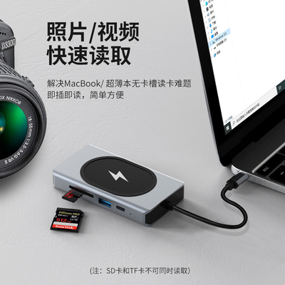 Adaptador multifunção USB tipo C HUB 9 em um e com leitor de cartão de memória