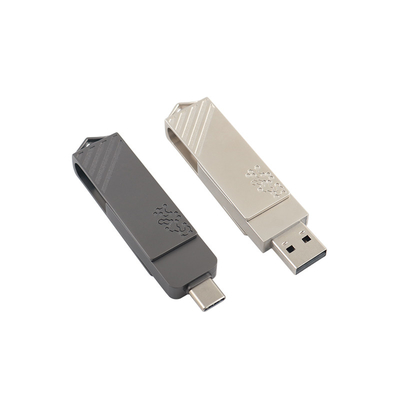 Metal Tipo C Twist em forma de Fast Speed USB Flash Drive 3.0 e USB 2.0 e Tipo C