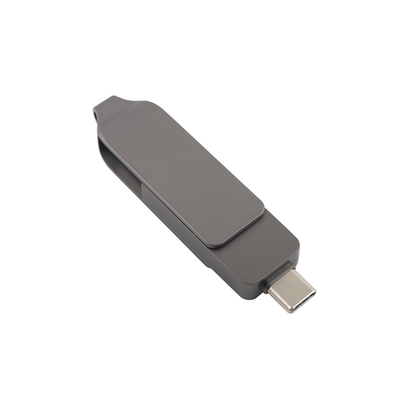 Pistola Metal preto Tipo C USB Flash Drives Twist em forma de velocidade rápida 3.0 e 3.0