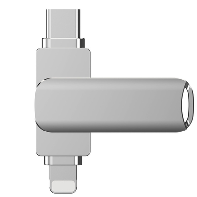 2 em 1 unidade flash USB com proteção por senha e carcaça de metal durável