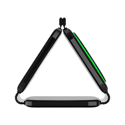 Carregador portátil sem fio magnético três em um para carregamento de telefone rápido em preto/branco