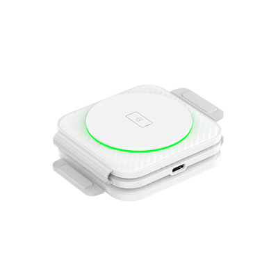 Carregador magnético sem fio dobrável de três em um ABS de plástico para iPhone iWatch e mais