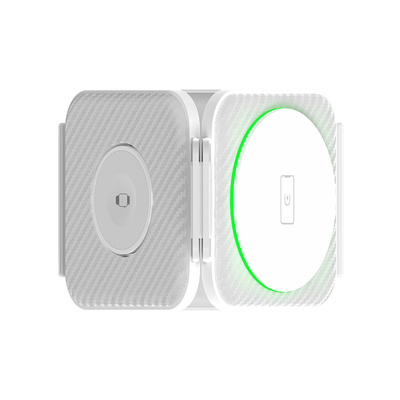 Carregador magnético sem fio dobrável de três em um ABS de plástico para iPhone iWatch e mais