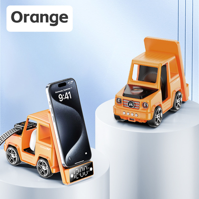 Carregador sem fio em forma de carro laranja para iPhone Airpods IWatch 225G Saída 9V/1.67A