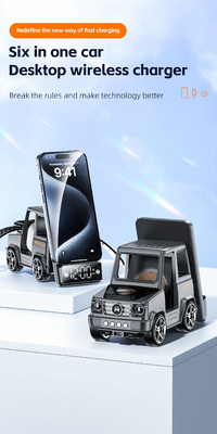 Carrinho Frio em forma de Cinza Cor Carregador Sem Fio Carregamento Rápido Para iPhone Airpods IWatch