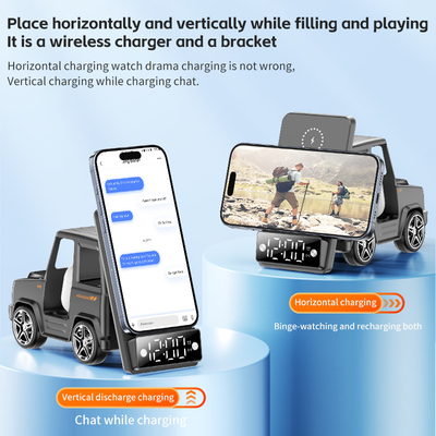 Carregador sem fio em forma de carro rápido para iPhone Airpods IWatch