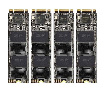 Discos rígidos SSD internos de 256GB com interface SATA III e taxa de transferência de dados de até 10Gbps