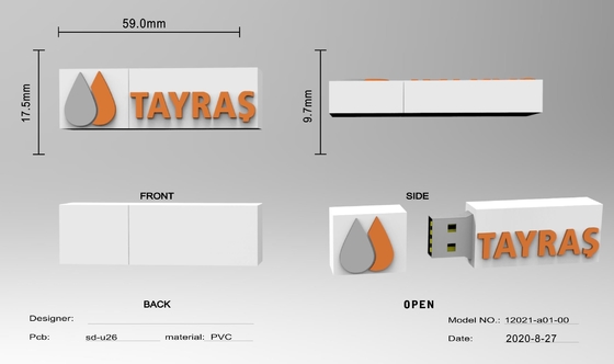 10 anos de retenção de dados Memória USB personalizada com 2 horas de tempo de arte