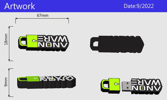 Formas personalizadas Memória flash USB Produção de PVC ou silicone facilitada com molde aberto