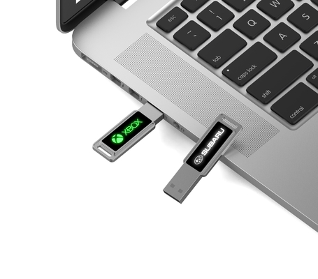 Pen Drive Flash de Alta Velocidade Cristal USB Com Luz LED Brilhante
