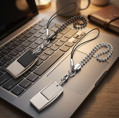 Mini USB Flash Drive com Chain de Chave Pode Laser Logotipo e Imprimir Logotipo por personalizado feito corpo USB Pode fazer prata e cor cinza