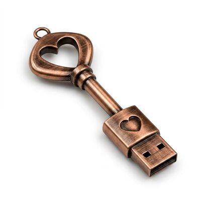 Unidade flash USB com chave de boas-vindas com design personalizado, oferecendo velocidade de 10 MB, adequada para armazenamento digital portátil e gerenciamento de dados