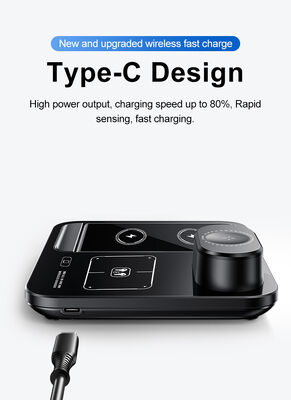 Carregamento rápido de 15W Carregador sem fio 3 em 1 com design dobrável e sucção magnética