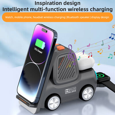 Carregador sem fio multifuncional de carregamento padrão com interface de entrada USB-C e impressão de logotipo personalizável ou laser para versatilidade