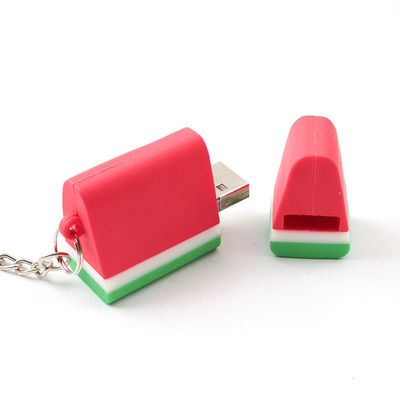 O chocolate bonito da morango da melancia da vara de USB do molde aberto do PVC deu forma