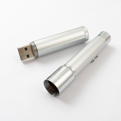 Movimentação instantânea de USB da pena de prata com velocidade rápida conduzida vermelha da luz 128GB 256GB