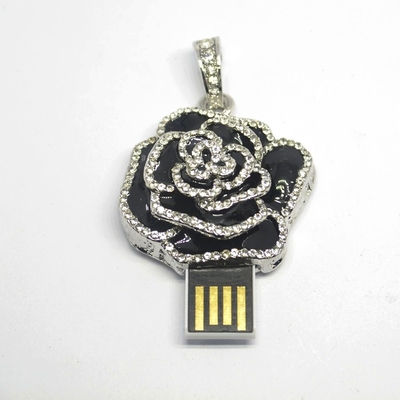 Movimentação instantânea 2,0 de USB da flor do estilo da joia com Chips Hidden Inside