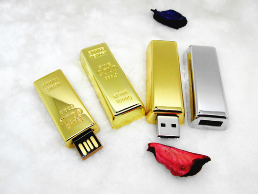 Leitura de USB da barra de ouro do metal 2,0 e velocidade rápidas 64GB 128GB da escrita