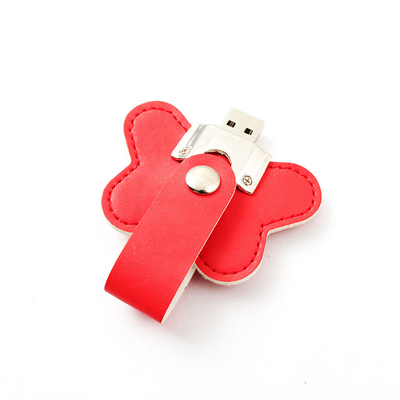 A flor deu forma ao logotipo de gravação instantâneo de couro das movimentações 32GB 256GB de USB