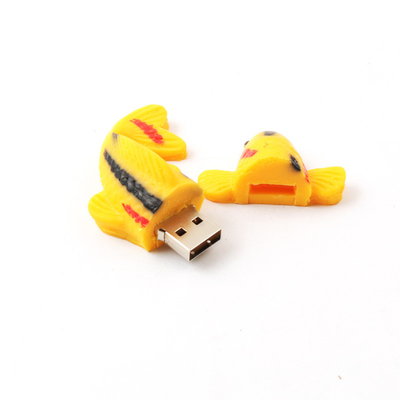 Discos flash USB personalizados feitos pela interface USB 3.0 A forma do peixe do bolo de arroz