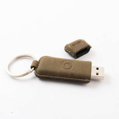 Graduado Uma unidade flash USB de couro de memória completa com impressão de logotipo personalizado