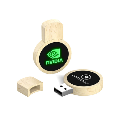 LED Gravação Logotipo Madeira USB Flash Drive USB2.0/3.0 Tipo de interface Madeira natural