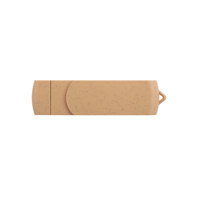 USB Vibrante Beige personalizado com logotipo gravado a laser Materiais recicláveis