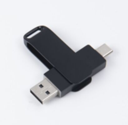 Pen drive USB 3.0 preto com porta USB Type-C, compatível com celular e computador, 256GB 512GB