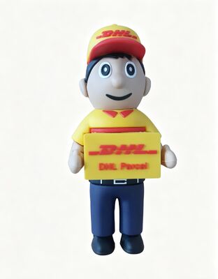DHL Man Delivery Person Cartoon USB Flash Drive Feito pelo Design do Cliente
