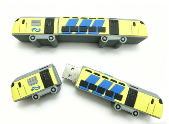Pen Drive USB em PVC com Desenho de Trem, Modelo Metrô