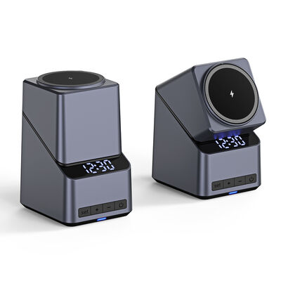 Carregador sem fio multifuncional de carregamento rápido de 15W com compatibilidade habilitada para Qi e alto-falante Bluetooth integrado de 3W