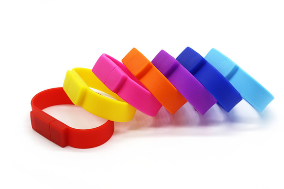 o FCC instantâneo da movimentação 32GB 64GB do bracelete do Usb do silicone da cópia do logotipo aprovou
