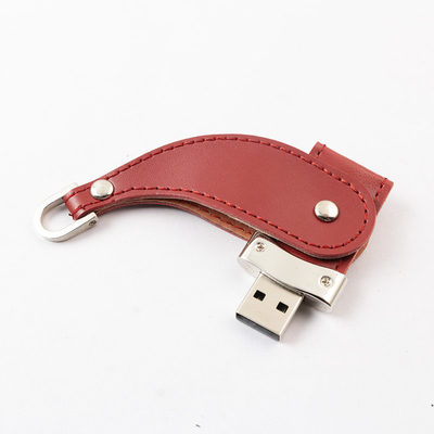 O Usb de couro da chave do metal da tampa cola 2,0 64GB portáteis 128GB 30MB/S